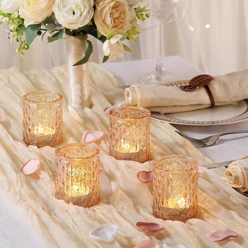 NITIME 12pcs Gold Votive Candle Holders- Tealight Candle Holder for Table Centerpiece  Glass Candle Holder for Wedding Table Decor  Home Decor and Party Decor - Image 4